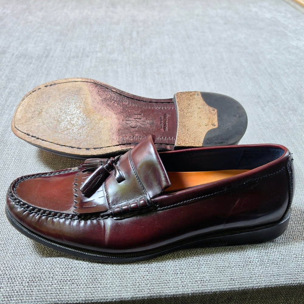 Cole Haan Tassel Loafers Mens 9 Burgundy Kiltie Leather Dress Shoes C11623